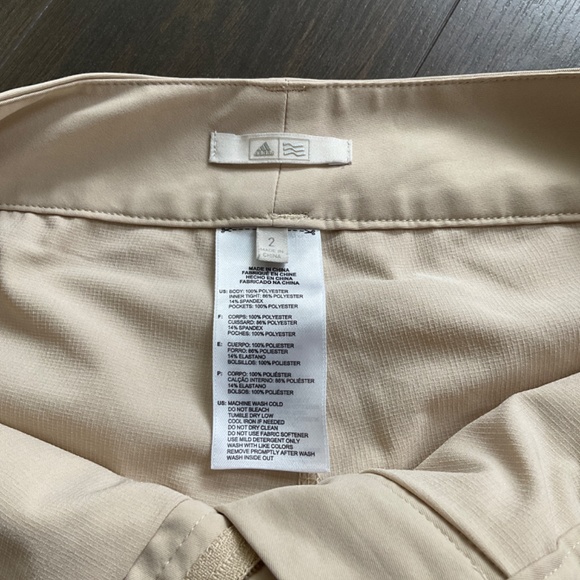 Adidas Essentials 3 Stripe Beige Golf Skirt. Sz 2 - Picture 3 of 6